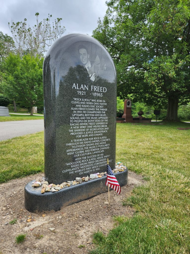 Alan Freed's tombstone at the Lake View Cemetery in Cleveland, OH. 