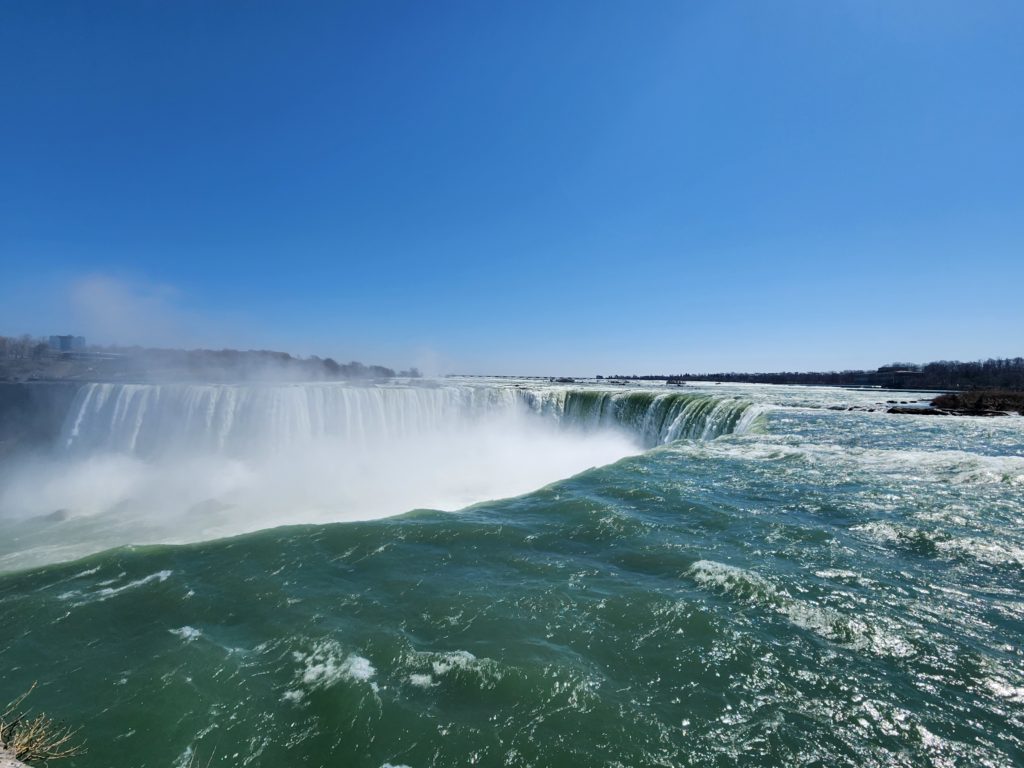 A view of the Horseshoe part of Niagara Falls from the Table Rock Center in Canada. 